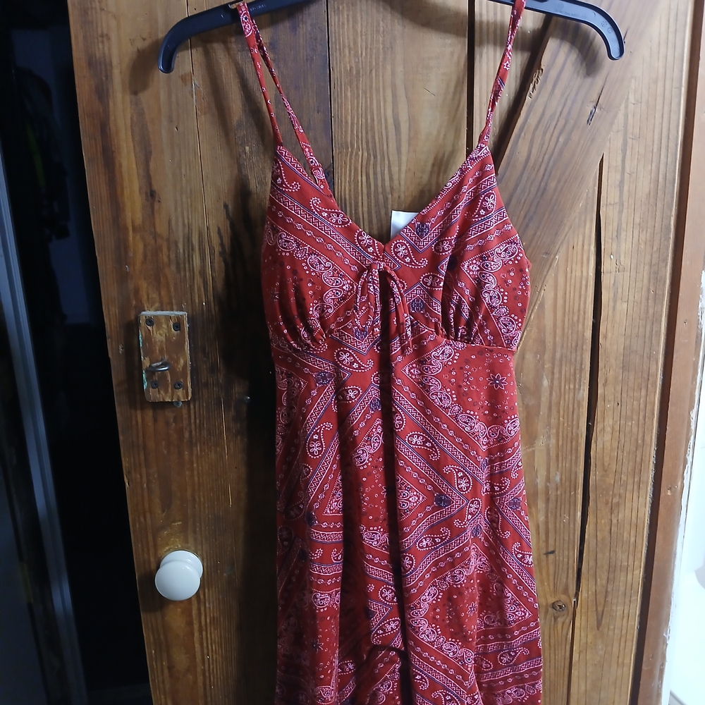 No Boundaries Red Paisley Mini Dress
